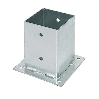 Imagen de Alberts 216245 Anclaje sobre base, Para postes de madera cuadrados y redondos, Galvanizado en caliente, 101 x mm
