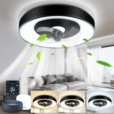 Imagen de Aigostar Ventilador de Techo con Luz Inteligente, Compatible Alexa, 40W, 4400LM, 2700K 6500K Regulable, Lampara Silencioso Mando a Distancia y Gateway, 6 Velocidades, 50CM
