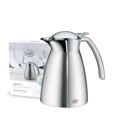 Imagen de alfi Gusto TT 0,4 l, Jarra isotérmica de Acero Inoxidable, Tapa Suelta, Mantiene el Calor 12 Hora Yel frío 24 Horas, Duradera, Ideal para café, té, lavavajillas, sin BPA