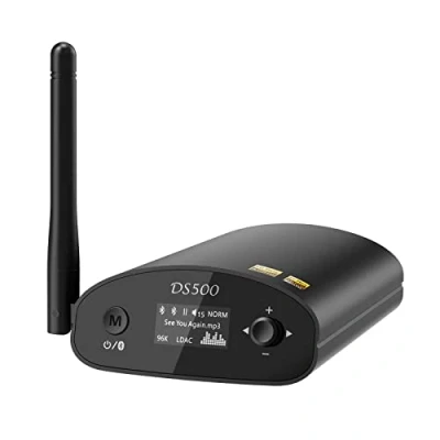 Imagen de 1Mii Receptor Bluetooth HiFi con LDAC, Adaptador Audio 5.1 DAC Audiófilo, aptX HD y Baja Latencia, Salida AUX/Coaxial/Óptica, Pantalla OLED para AV, Amplificador DS500