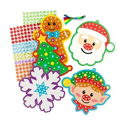 Imagen de Baker Ross FE965 Kits de Pompones Elfo Navideño Paquete 3, Decoraciones para Niños, Actividades Creativas Proyecto Ideal Manualidades Navideñas