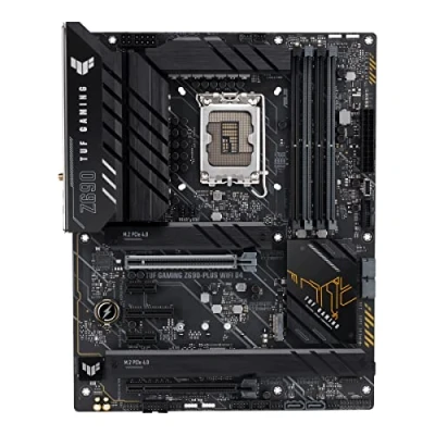 Imagen de ASUS TUF Gaming Z690 PLUS WIFI D4 Placa base LGA 1700 ATX (VRM de 15 fases, PCIe 5.0, RAM DDR4, cuatro M.2, Intel Wi Fi 6, USB 3.2 Gen. 2 tipo C frontal, Thunderbolt 4 e iluminación R GB)