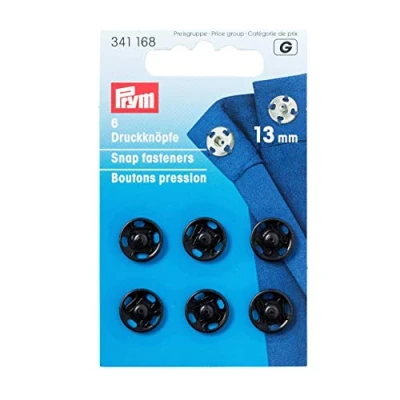 Imagen de Prym Botones, Metal, Negro, 13mm, 6