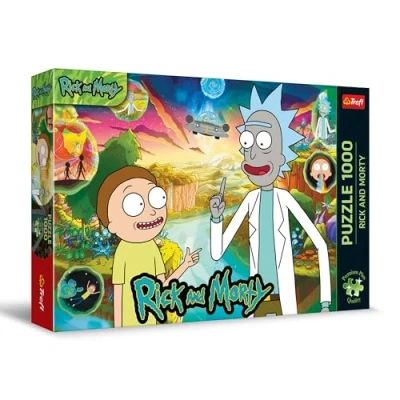 Imagen de Trefl Premium Plus Quality Puzzle: Rick y Morty 1000 Piezas, Serie de Rompecabezas con los Personajes Favoritos, Ajuste Partir 12 años