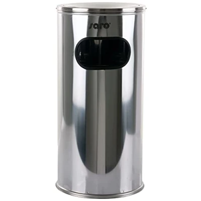 Imagen de Saro Cubo de basura/Cenicero pie REMCO, acero inoxidable, Plata, 30 x 62 cm