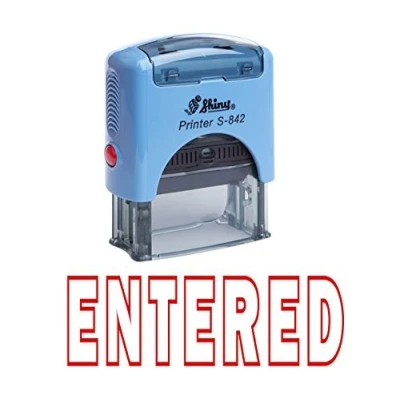 Imagen de Printtoo ENTERED Sello De Entintaje Goma Stationary Office Personalizado Shiny