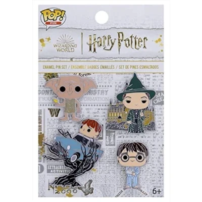 Imagen de Loungefly POP! 4 Pack PIN SET: HP ANNIVERSARY Harry Potter 1/6 de Probabilidades Obtener la Rara Variante Chase AMBER OF SECRETS Pins Esmalte Broche Coleccionable Y Bolsos