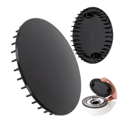 Imagen de Cubierta para desagüe de ducha, diámetro 112 mm, compatible con Viega Tempoplex 2001 2006, sustituye al modelo 6958.99, ABS negro, plato ducha dos tornillos, orificio