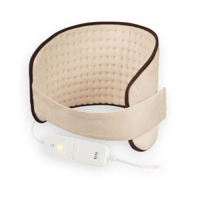 Imagen de TM Electron Almohadilla Eléctrica para la Zona Lumbar y Abdominal, con 3 niveles de Temperatura, Transpirable Lavable, Beige