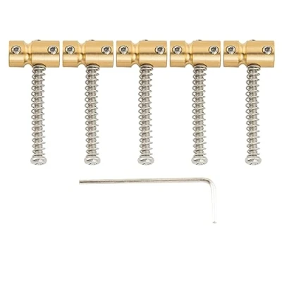 Imagen de Musiclily Pro 17mm Silletas Bajo de Latón para Precision/Jazz Bass 5 Cuerdas, Color Original(Set 5)
