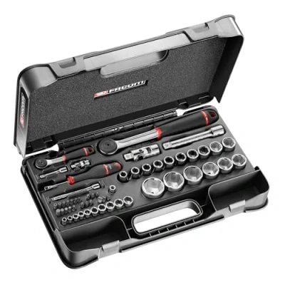 Imagen de Facom Caja de métricas 1/4 1/2 &quot;6/4&quot; R S. 161B 55 Unidades RS.161 2&quot;, Acier inoxydable, Negro, Teile