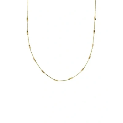 Imagen de SINGULARU Collar Triple Dots Cadena con Esferas en Plata de Ley 925 Acabado Baño Oro 18 Kt 50 cm Joyas para Mujer Hecho España