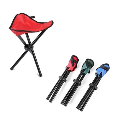 Imagen de BENSON Silla de camping, taburete tres patas, plegable, pesca, camping trekking, plegable