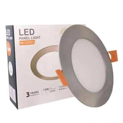 Imagen de IWIIK Downlight LED Circular Slim Acero inoxidable, Placa Empotrable Redondo Techo, 140 lm/W Gran Luminosidad, Tecnología CCT, Luz Blanca Seleccionable 2700K 4000K 5700K (10, Vatios)