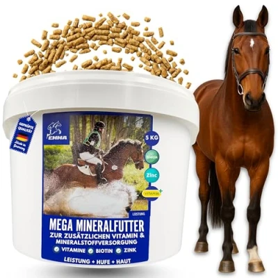 Imagen de Alimento Mineral para Caballos Complejo de Vitamina b I biotina manganeso Zinc Caballo Selenio D A C B12 minerales magnesio E levadura Cerveza 5Kg