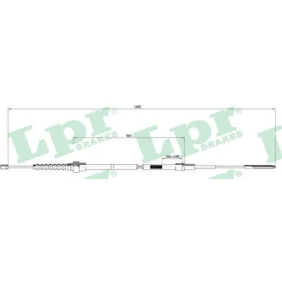 Imagen de LPR C0951B Cable de Freno Mano 1505/975 Discos SEAT: Arosa