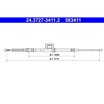Imagen de ATE 24.3727 3411.2 Cable de Freno Mano 1717 SEAT: Leon III SC