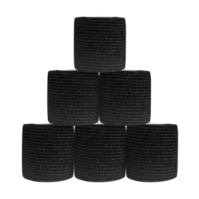 Imagen de Venda Cohesiva 5 cm x 4.5 m Elástica Autoadhesiva Vendaje Deportivo Tape Crossfit 6 Rollos Negro