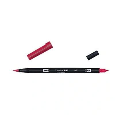 Imagen de Tombow 847 Rotulador (punta de pincel doble), color rojo