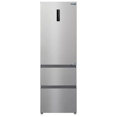 Imagen de INFINITON Frigorifico Francés FRD 401T91, 401 Litros, 190 cm de Altura, E, Técnologia Inverter, Fast Cooling, Freezing, Puerta reversible, Tecnología Care + space (Inox 401T91XEM)