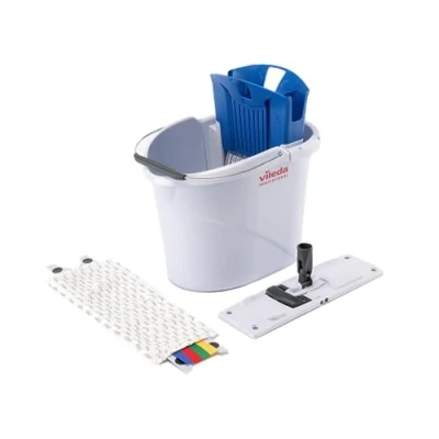 Imagen de Vileda 129672 Kit de limpieza en húmedo con fregona plana y cubo fregar