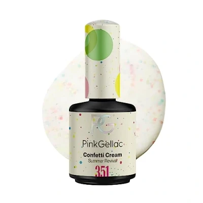 Imagen de Pink Gellac Vegan 351 Confetti Cream Crema Shellac Gel Esmalte de uñas 15 ml lámpara LED UV
