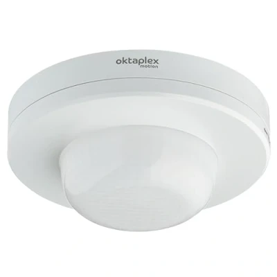 Imagen de Oktaplex Set de 2 detectores Presencia Pia para Exterior e Interior Detector Movimiento por Infrarrojos 360 IP65 230V Interruptor Montaje en Superficie Blanco