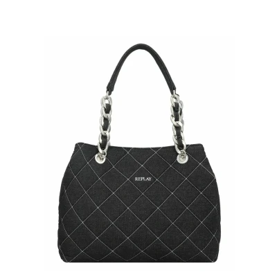 Imagen de Replay Bolso de mujer fabricado en algodón, negro (Denim Black 492), talla única