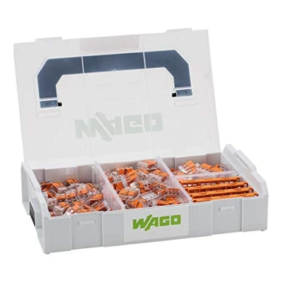 Imagen de WAGO Juego de terminales conexión 887 952, 229 piezas, con diferentes abrazaderas y adaptador fijación para todos los tipos escalera, en práctico L BOXX Mini