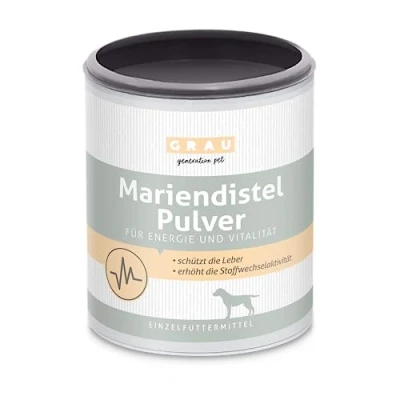 Imagen de GRAU el Original Cardo Mariano 100% Puro en Polvo, Protege hígado, contribuye a la regeneración Celular, Pack Individual (1 x 225 g), alimento complementario para Perros