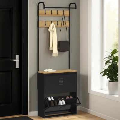 Imagen de Mueble zapatero ESTER 2 puertas metal negro
