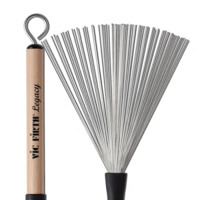 Imagen de Vic FIrth Legacy Cepillos de Tambor Retráctil Alambre acero calibre medio Mango madera