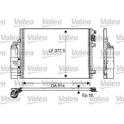 Imagen de VALEO 814051 Condensador con secador Aluminio 377 R 134 a RENAULT: CLIO 2, DACIA: Sandero I, Logan I Berlina, MCV