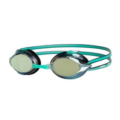 Imagen de Zoggs Racer Titanium Swimming Goggles, Unisex Adult, Green/Black/Mirrored Gold