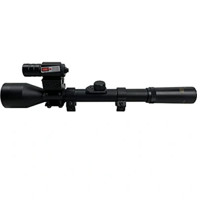Imagen de Visor telescópico 4x28 táctico gamo con láser Mira telescópica para carabinas y escopetas de balines (Aire comprimido) o Airsoft