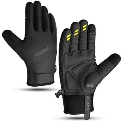 Imagen de Velmia Guantes de Ciclismo Invierno Impermeables Hombre Mujer Bicicleta Running montaña