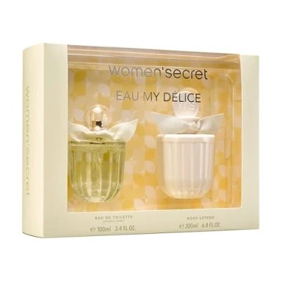 Imagen de Women&#039;secret Eau My Delice Estuche Regalo Perfumes de Mujer Pack 2 Piezas Toilette 100ml con Vaporizador y Body Lotion 200ml Set Fragancia Alegre, Floral Afrutada Colonia