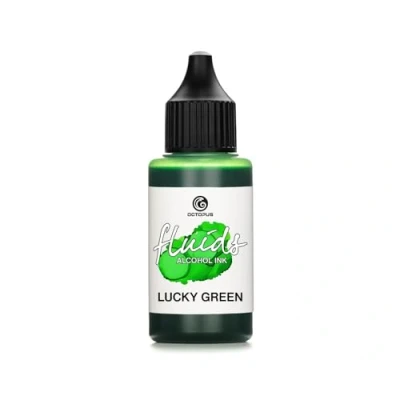 Imagen de Octopus 30ml Fluids alcohol Ink LUCKY GREEN, Tinta al para Fluid Art y Resin Art, verde
