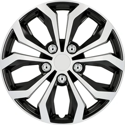 Imagen de Cartrend 4 x Tapacubos Daytona Negro/Plata 15 Pulgadas