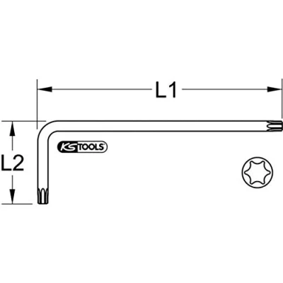 Imagen de KS TOOLS 151.4282 Atornillador acodado Torx 335, 80 T70
