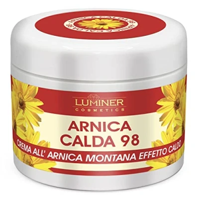 Imagen de LUMINER Árnica para Caballos de Uso Humano 500ml Efecto Cálido, Crema Antiinflamatoria Masajes Articulares y Musculares, Fórmula Natural Acción Rápida Made in Italy