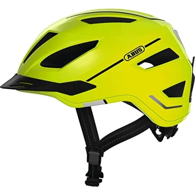 Imagen de ABUS casco de ciudad Pedelec 2.0 bicicleta con luz trasera y cubierta para la lluvia el tráfico urbano hombres mujeres amarillo, talla S
