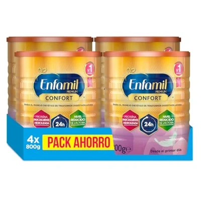 Imagen de Enfamil Premium Confort Pack Fórmula para Bebés con Trastornos Digestivos 4 latas x 800 g