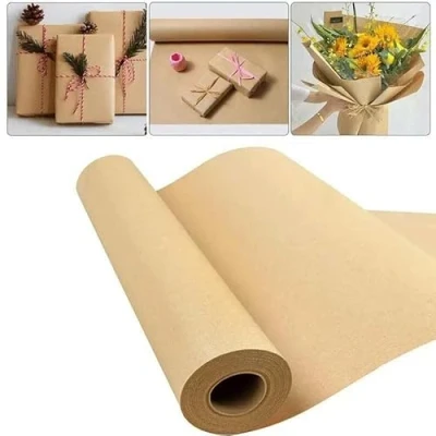 Imagen de Rollo de Papel Kraft (60cm x 30m) 80gsm: Versátil, para Envolver Regalos, Manualidades y Decoración. embalar.