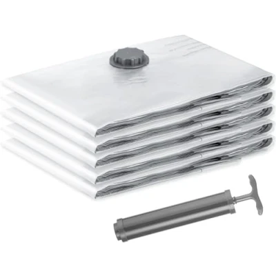 Imagen de SilverRack bolsas al vacío para ropa [5 unidades] en 60 x 80 cm sin BPA de ropa, cojines y chaquetas almacenamiento