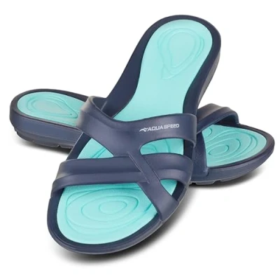Imagen de Aqua Speed Set Panama Zapatillas de baño + Toalla Microfibra Mujeres Sandalias Ducha Playa, Color:Panama Damen 38, Tamaño:39