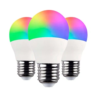 Imagen de Pack 3 Bombillas LED Esférica Smart WiFi E27 5W Equi.35W 450lm RGBWW Regulable vía Smartphone/App 25000H 7hSevenOn Premium