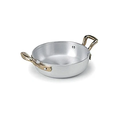 Imagen de Pentole Agnelli ALMA11010 Sartén pequeña con 2 Asas de latón, Aluminio Profesional 3 mm, 10 cm