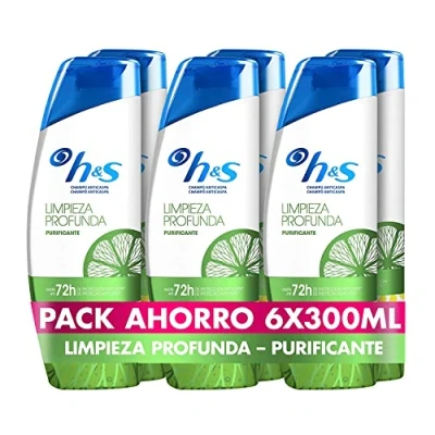 Imagen de h&amp;s Limpieza Profunda Purificante Champú Anticaspa 300ml x6