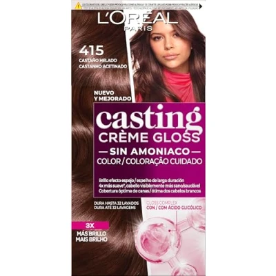 Imagen de L&#039;Oreal Paris Casting CrÈme Gloss Coloración Sin Amoniaco, Tono: 415 Castaño Helado